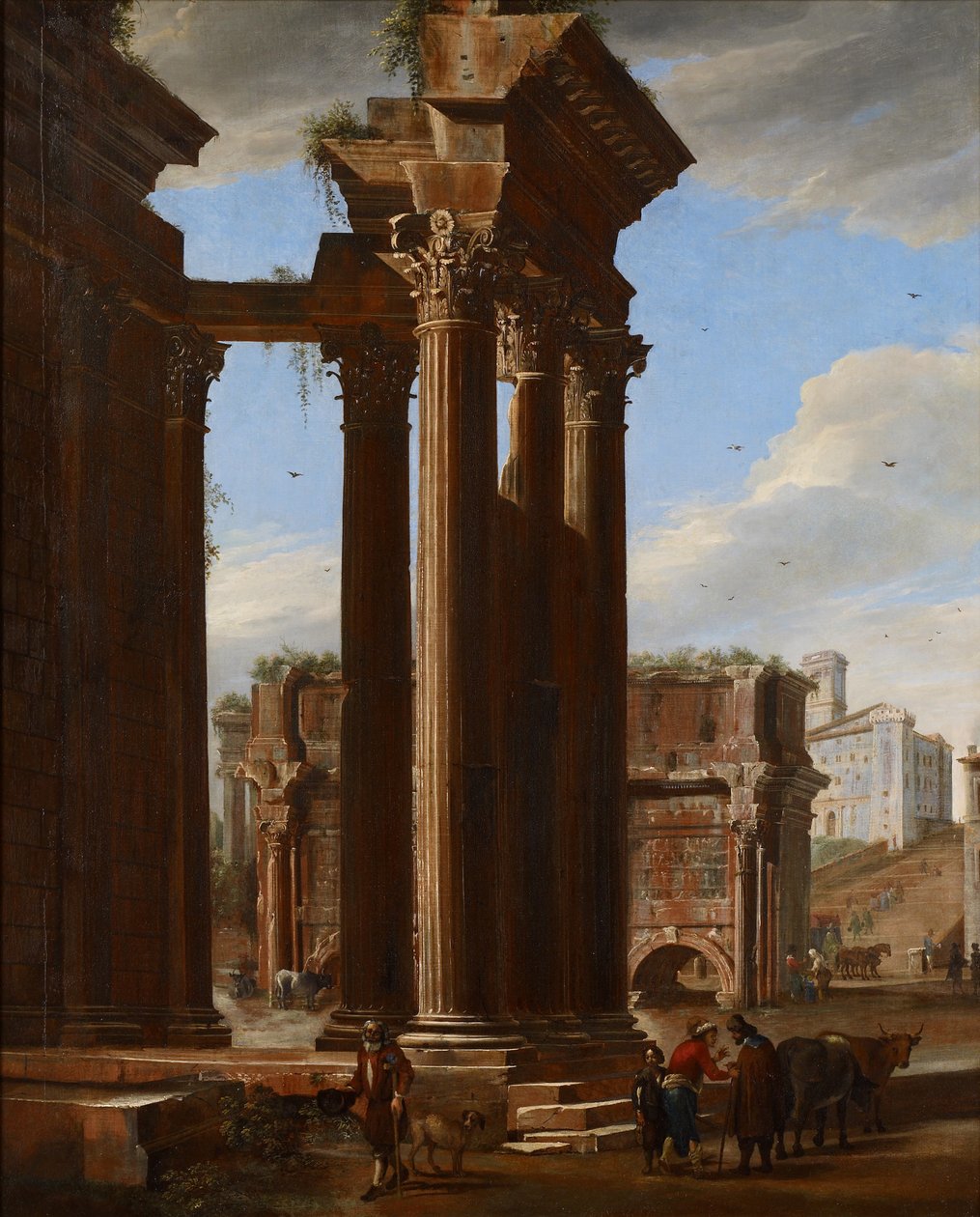 Näkymä Forum Romanumissa, 1615 tekijältä V. and Cerquozzi, M. Codazzi