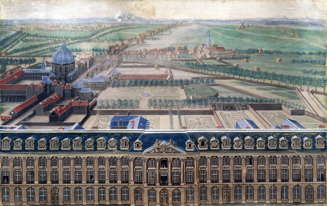 Place Louis-Le-Grandin ja Faubourg Saint-Honoren läntinen julkisivu, n. 1705 tekijältä V. Antier