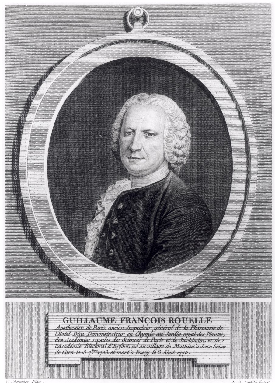 Guillaume Francois Rouelle (1703-70), kaiverrus Louis Jacques Cathelin (1738-1804) (bw kuva) tekijältä V. Chevallier