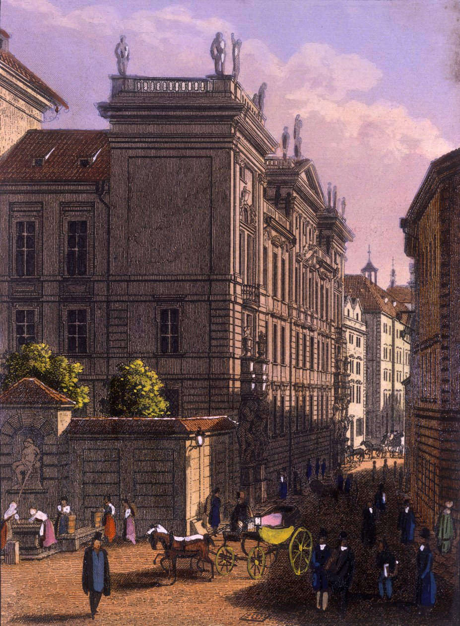 Clam-Gallas Palace, 1847 (värillinen teräskaiverrus) tekijältä V. Merklas