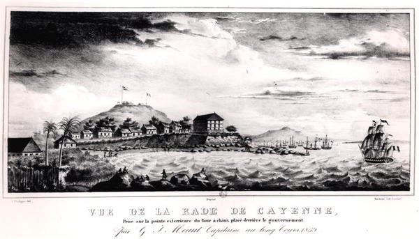 Näkymä Cayennen satamaan, Guyana tekijältä V. (after) Philippe