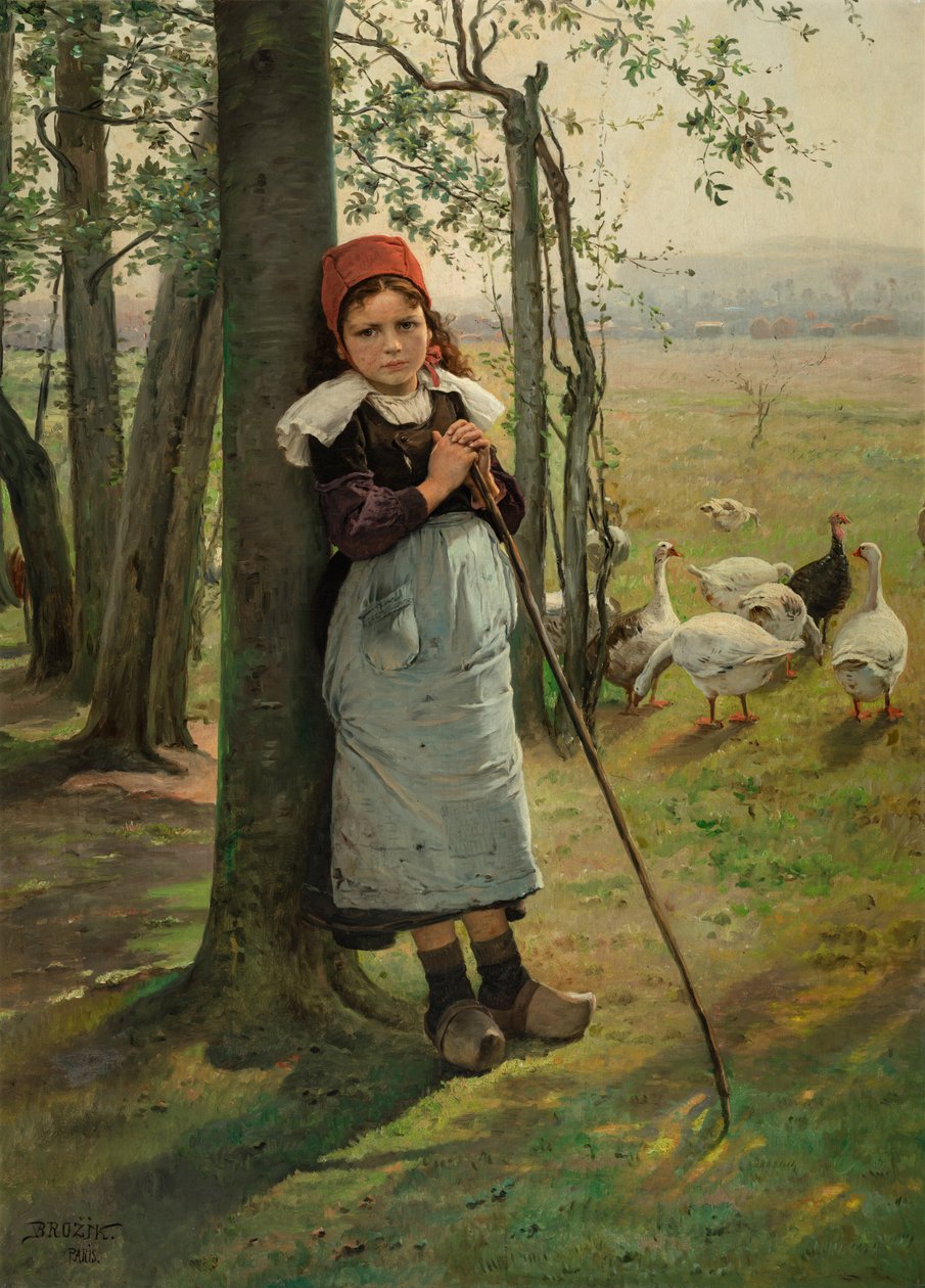 Hanhentyttö, n. 1880 tekijältä Vaclav Brozik