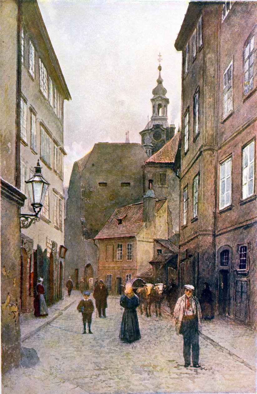 Kozna Ulicka, Praha, kuvitus "Stara Prahasta (Vanha Praha)", 1895 tekijältä Vaclav Jansa