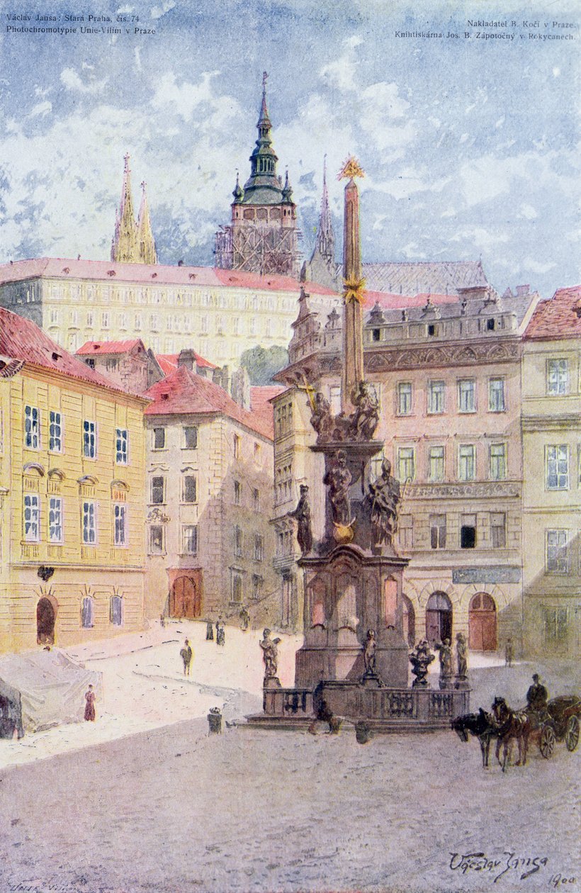 Pyhän kolminaisuuden ruttopylväs, Malostranske Namesti, Mala Strana, Praha tekijältä Vaclav Jansa