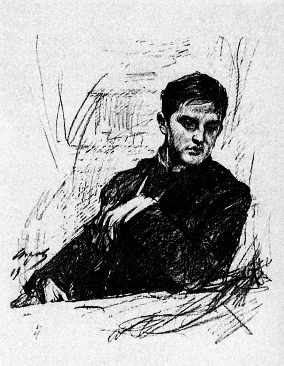 Dmitry Filosofov (hiili paperilla) tekijältä Valentin Aleksandrovich Serov