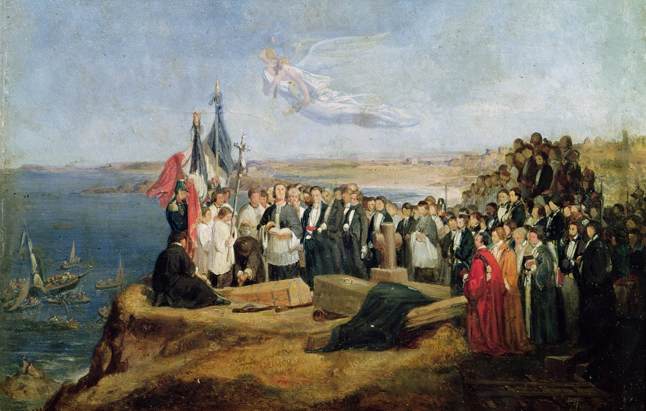 Vicomte de Chateaubriandin (1768-1848) hautaus Grand-Been, 19. heinäkuuta 1848 tekijältä Valentin Louis Doutreleau