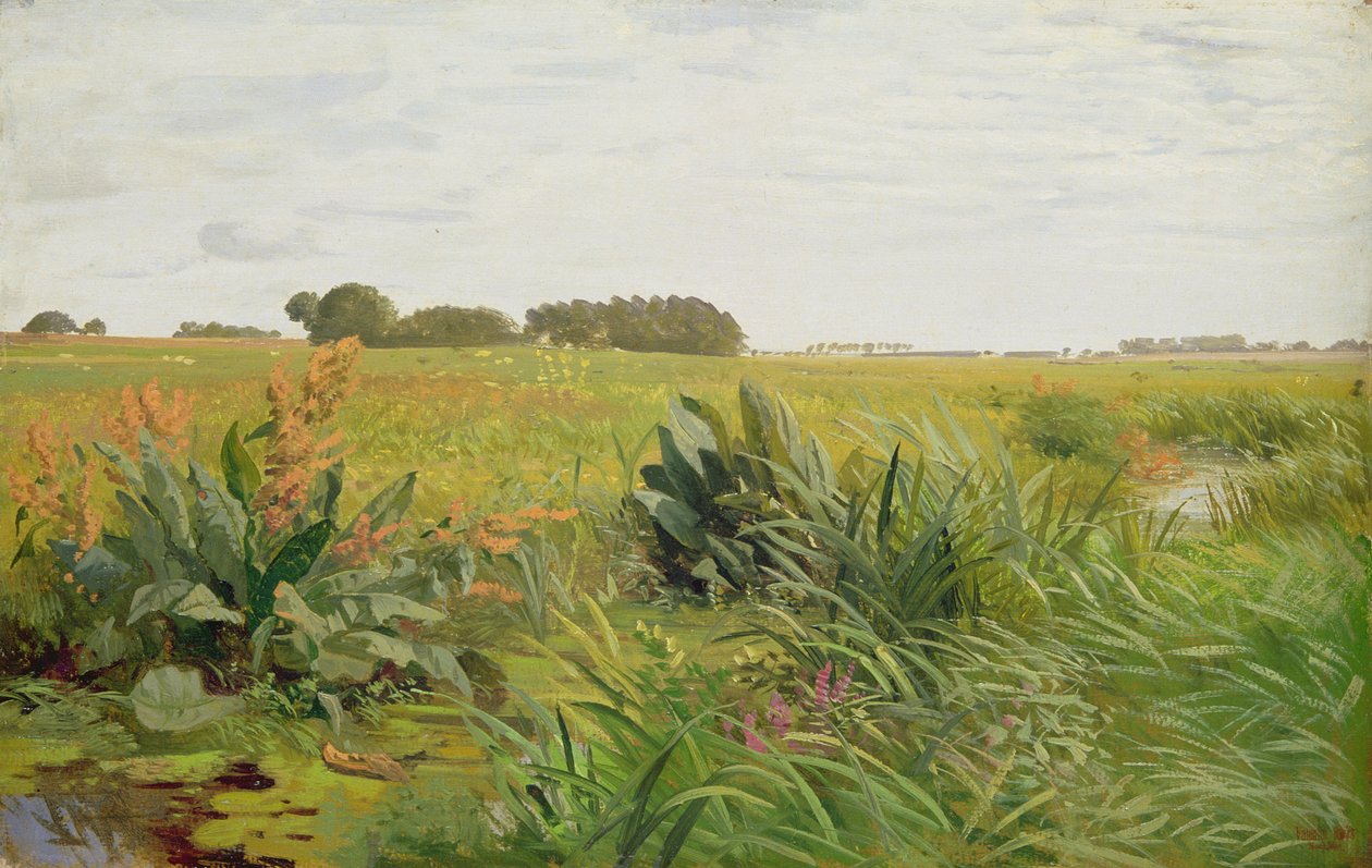 Geestin ja Marshin välillä, n. 1880 (öljy paperille puulle) tekijältä Valentin Ruths