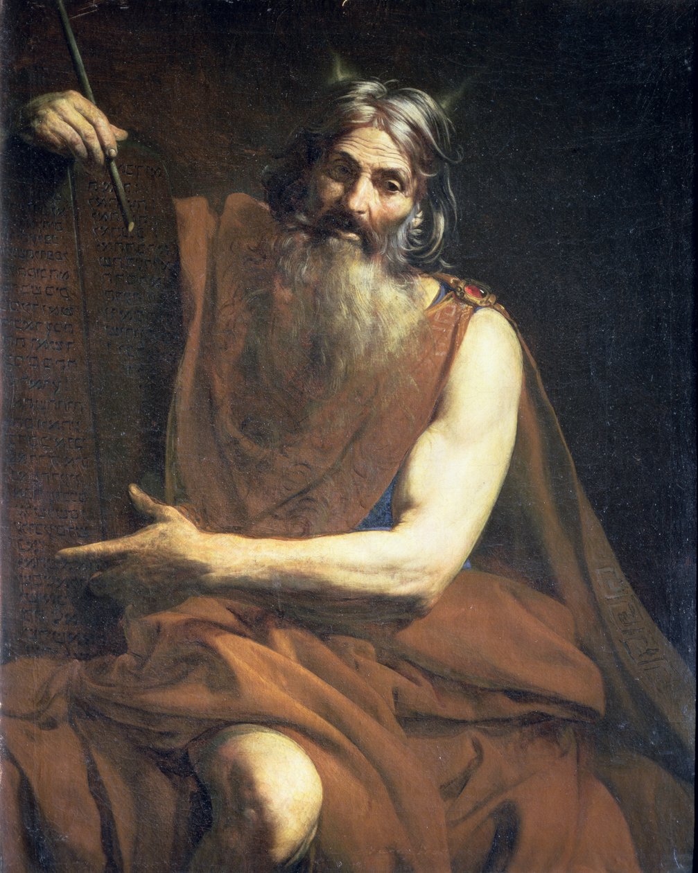 Mooses lain tauluilla, n. 1627-32 tekijältä Valentin de Boulogne