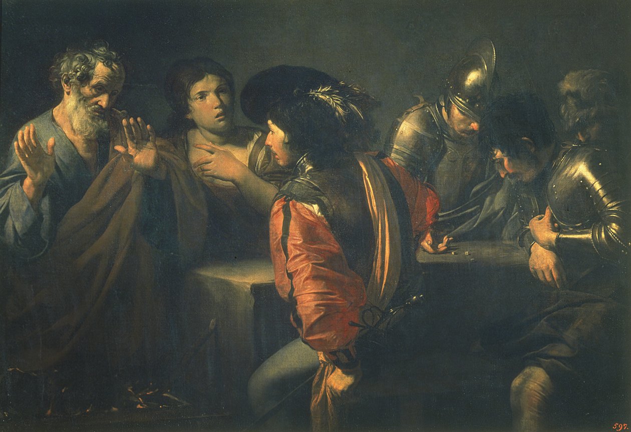 Pyhän Pietarin kieltäminen, 1620 tekijältä Valentin de Boulogne