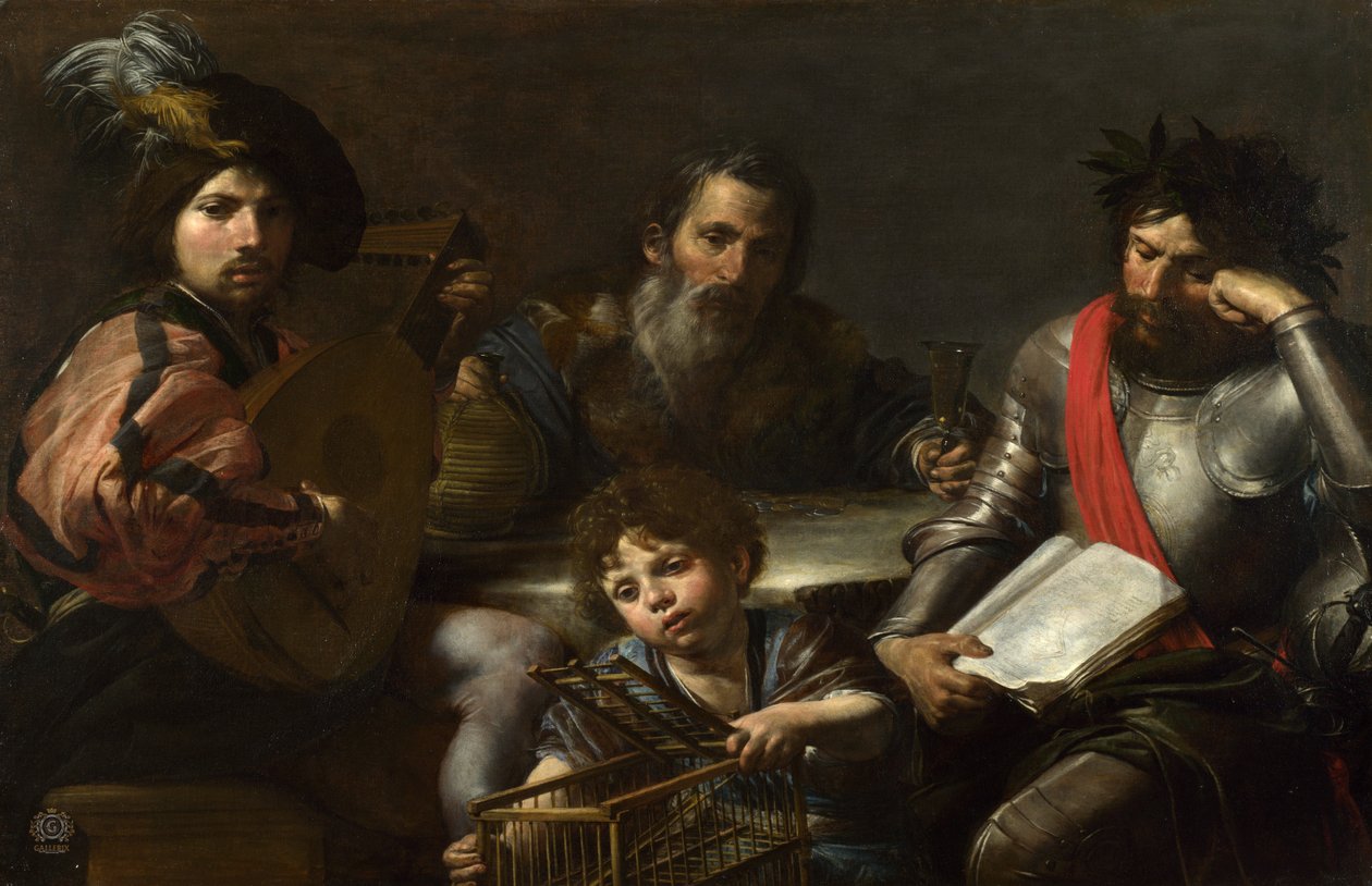 Ihmisen neljä aikakautta, n. 1626-1627 tekijältä Valentin de Boulogne