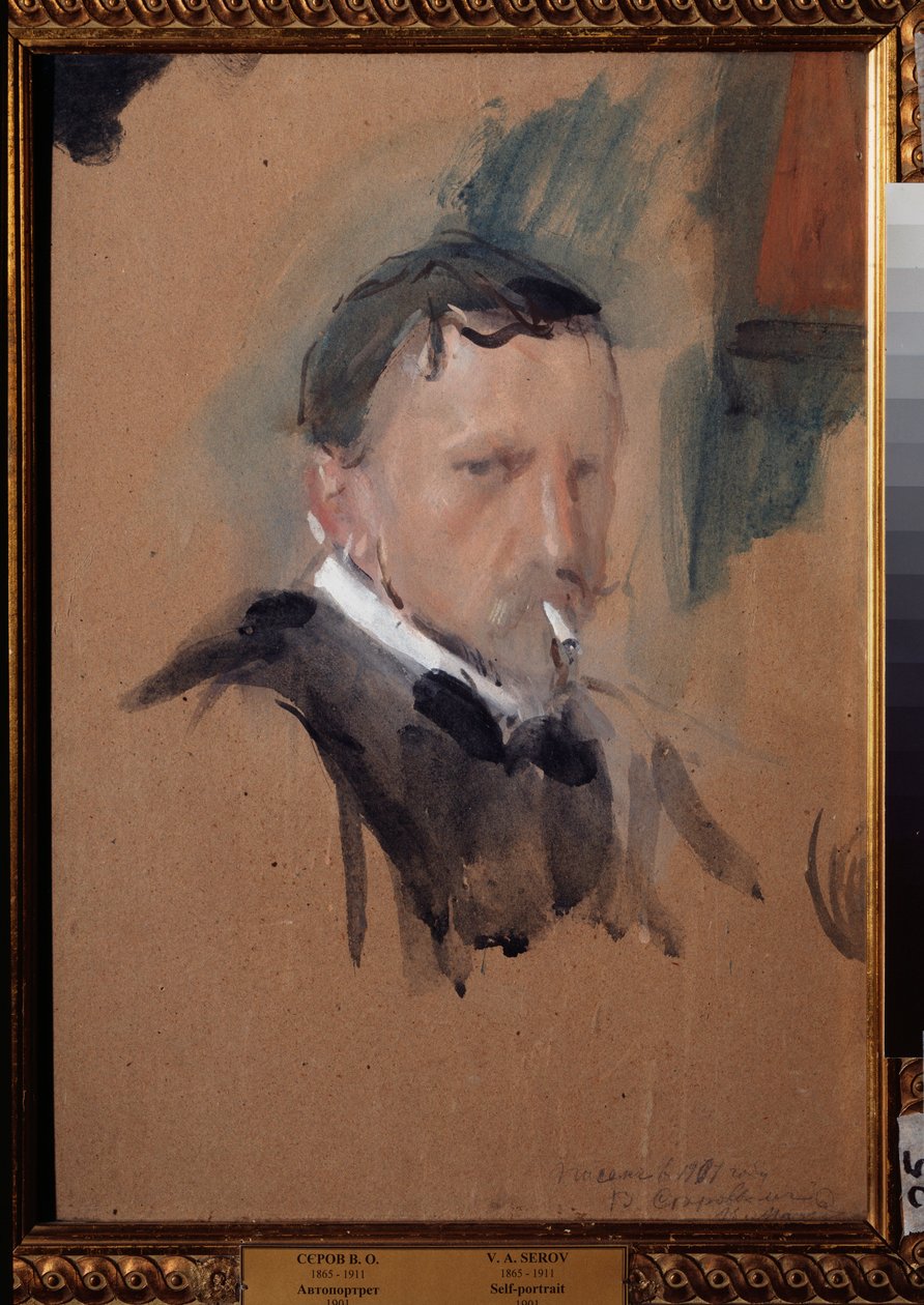 Omakuva. Valentin Aleksandrovich Serovin (1865-1911) työ, akvarelli ja guassi paperille tekijältä Valentin Aleksandrovich Serov