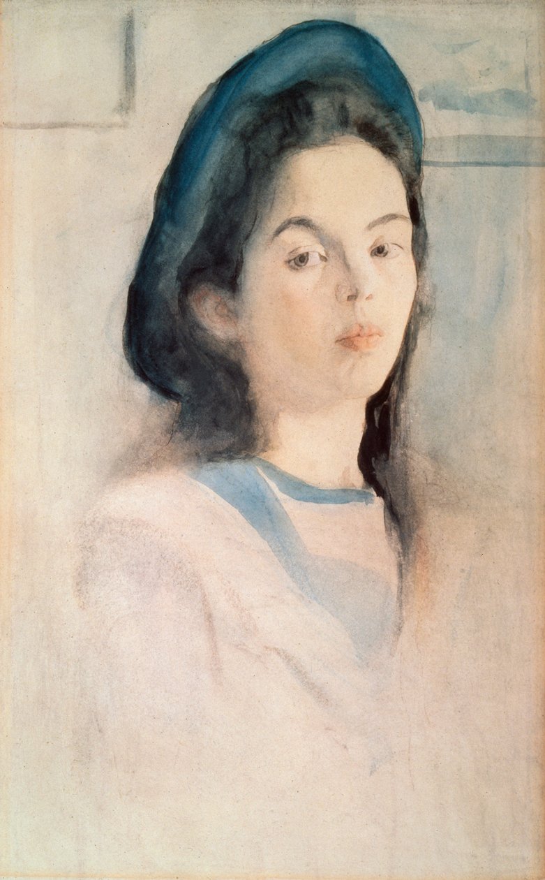 Naisen muotokuva. Valentin Aleksandrovich Serovin (1865-1911) teos, akvarelli paperille tekijältä Valentin Aleksandrovich Serov