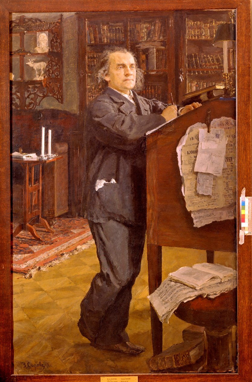 Säveltäjä Alexander (Aleksanteri) Serovin (1820-1871) muotokuva. Valentin Aleksandrovich Serovin (1865-1911) maalaus öljy kankaalle tekijältä Valentin Aleksandrovich Serov