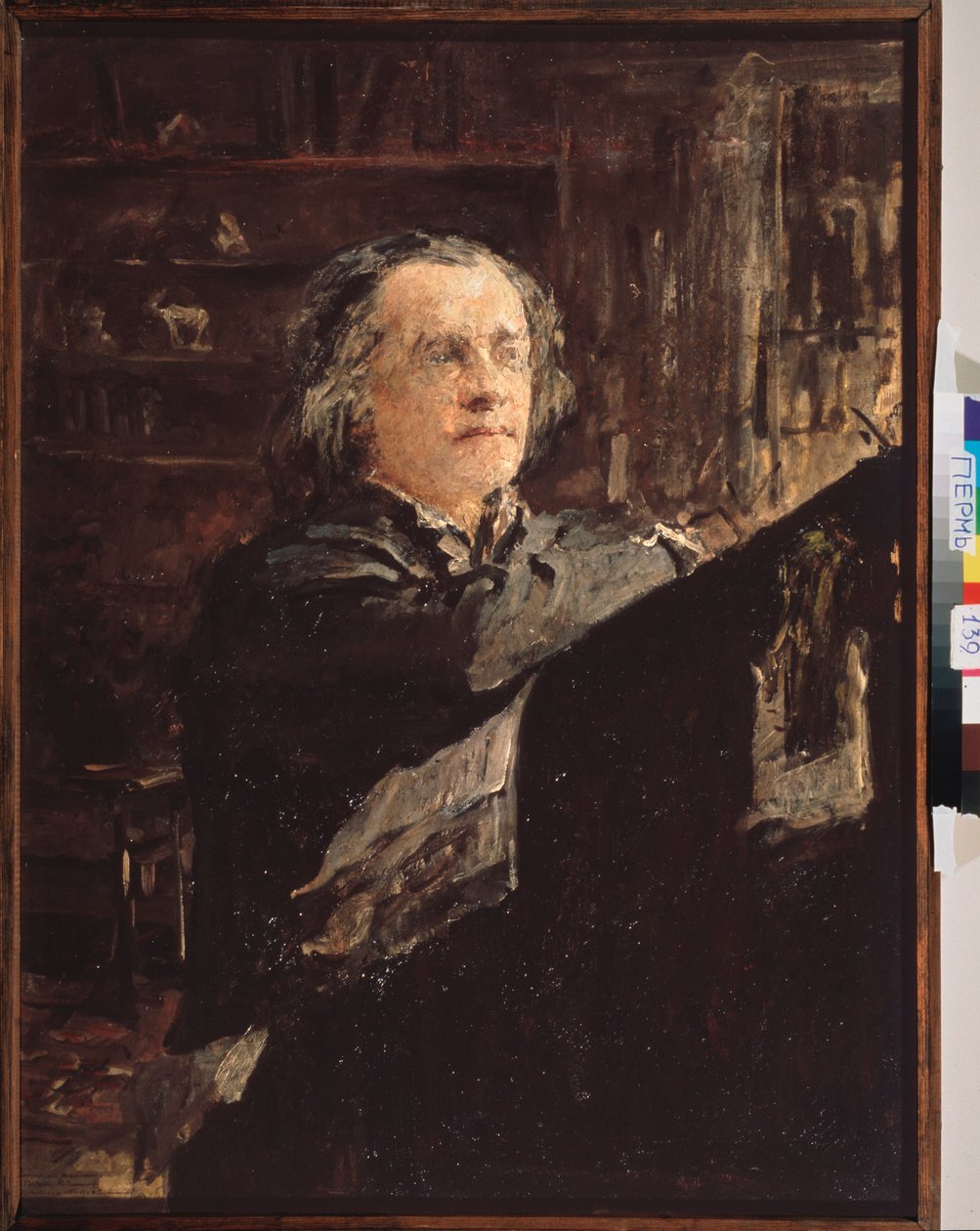 Muotokuva venäläisestä säveltäjästä Alexander Serovista (1820-1871). Valentin Aleksandrovich Serovin (1865-1911) maalaus öljy kankaalle tekijältä Valentin Aleksandrovich Serov