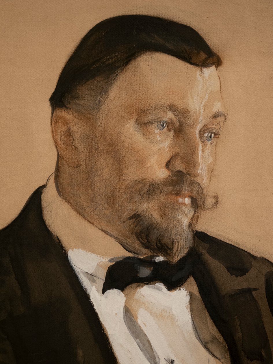 Aleksei Vikulovitš Morozovin muotokuva (yksityiskohta) tekijältä Valentin Aleksandrovich Serov