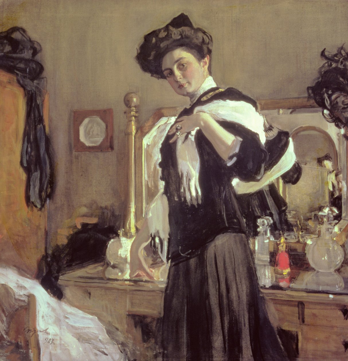 Muotokuva Henrietta Girshmannista (1885-1970), 1907 tekijältä Valentin Aleksandrovich Serov