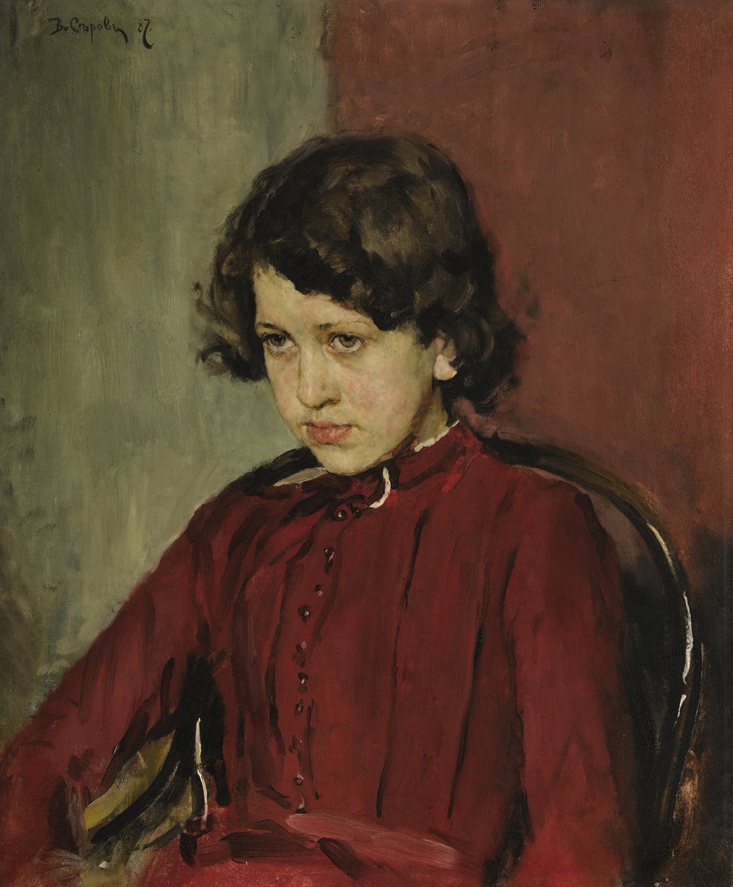 Praskovya Anatolievna Mamontovan muotokuva, 1887 tekijältä Valentin Aleksandrovich Serov