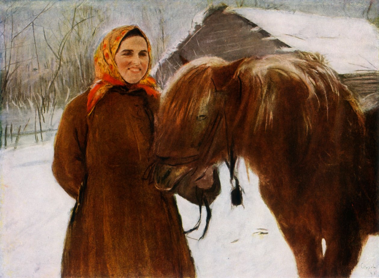 Nainen hevosen kanssa, 1898, 1965. tekijältä Valentin Serov
