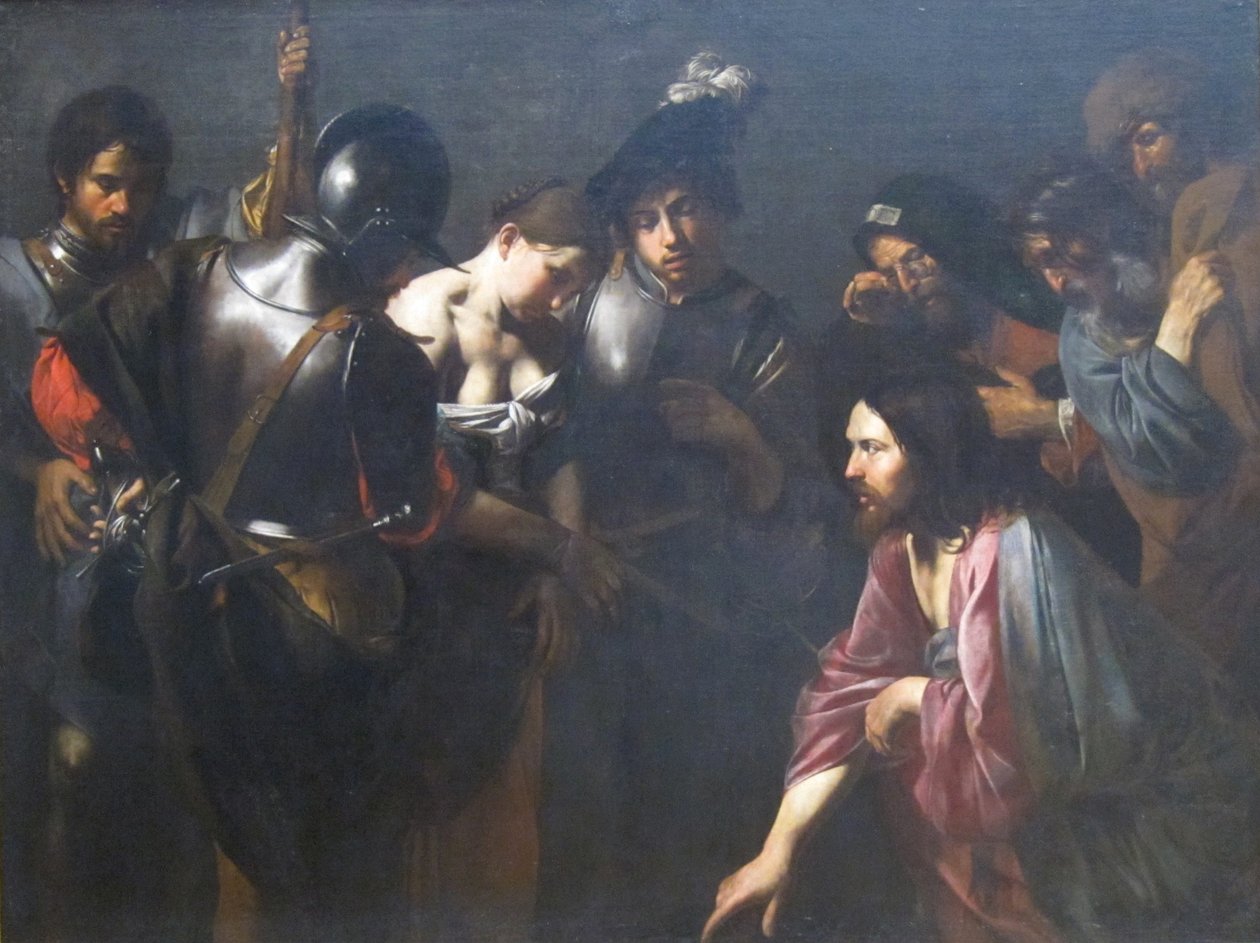 Kristus ja avioton nainen tekijältä Valentin de Boulogne