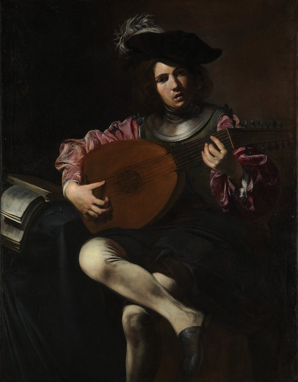 Luuttusoitin, n. 1625-26 (öljy kankaalle) tekijältä Valentin de Boulogne