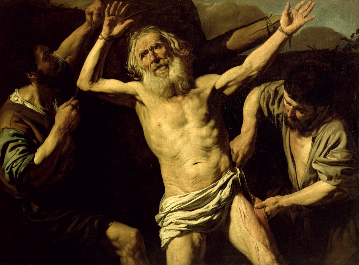 Pyhän Bartolomeuksen marttyyrikuolema tekijältä Valentin de Boulogne