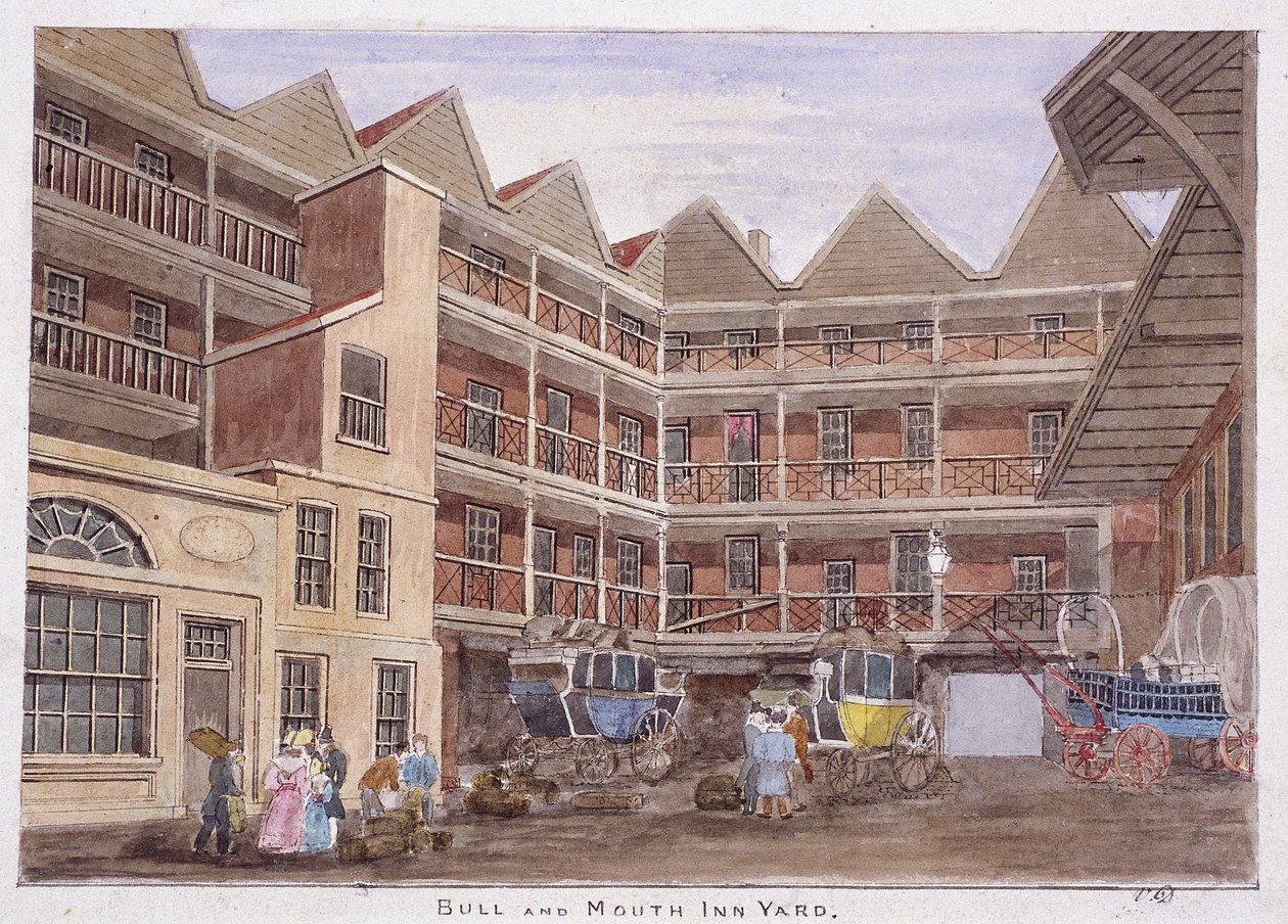 Bull and Mouth Street, Lontoo, 1806 tekijältä Valentine Davis