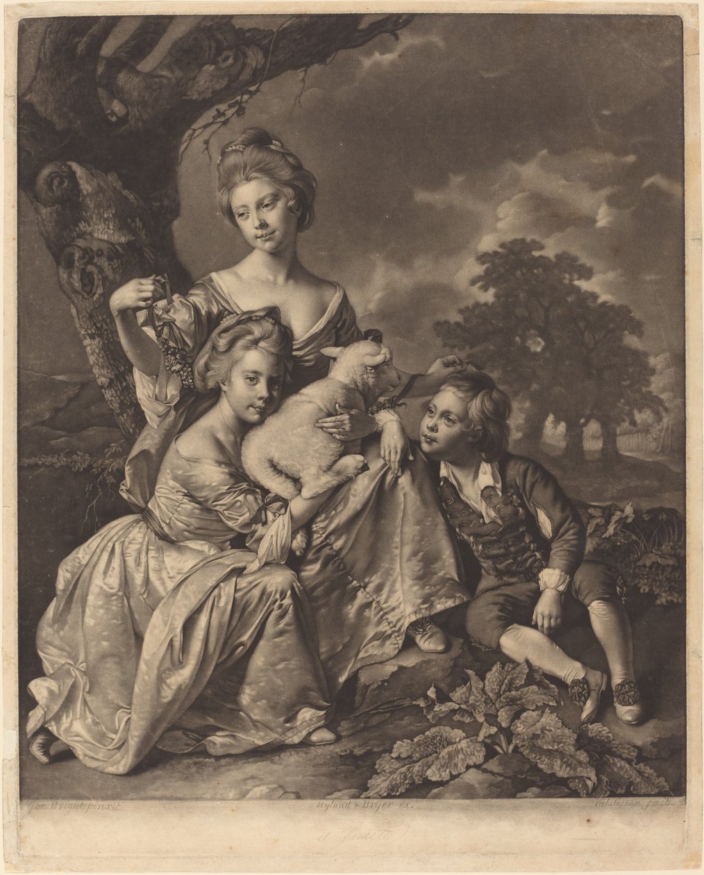 Wrightin perhe (The Bradshaw Children) tekijältä Valentine Green after Joseph Wright