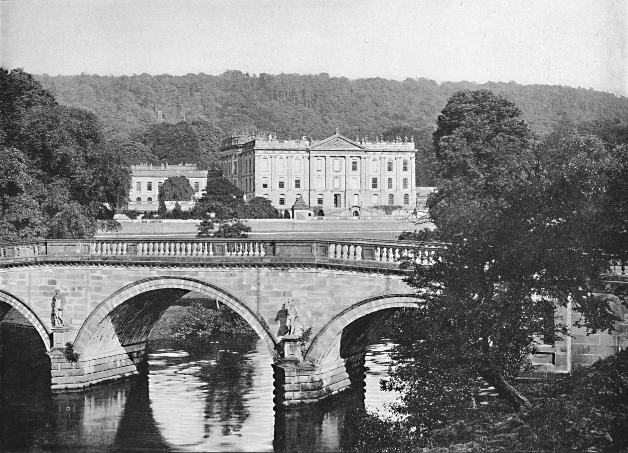 Chatsworth House, 1896 tekijältä Valentine and Sons Ltd