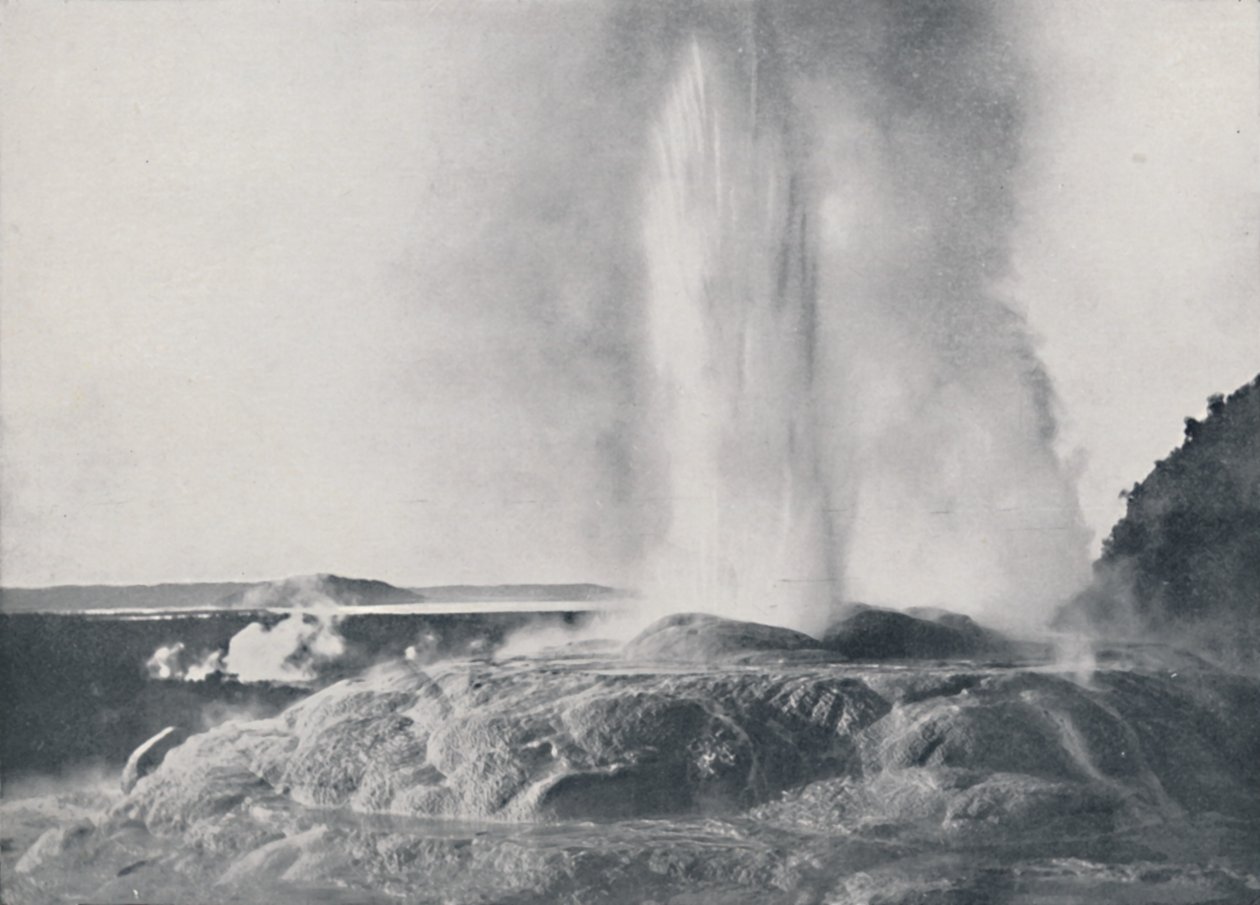Geysir, Uusi-Seelanti, 1924 tekijältä Valentine and Sons Ltd