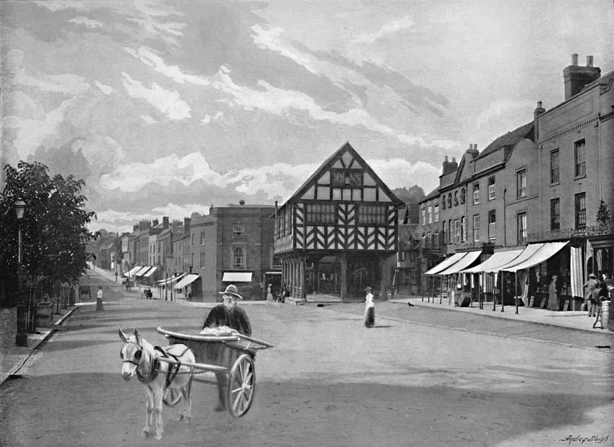 Market Place, Ledbury, 1896 tekijältä Valentine and Sons Ltd
