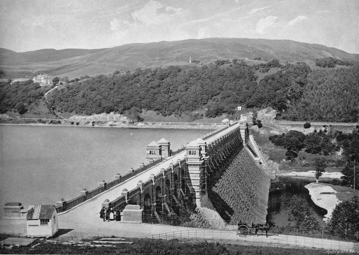 Pato, Vyrnwy-järvi, vuodelta 1896 tekijältä Valentine and Sons Ltd