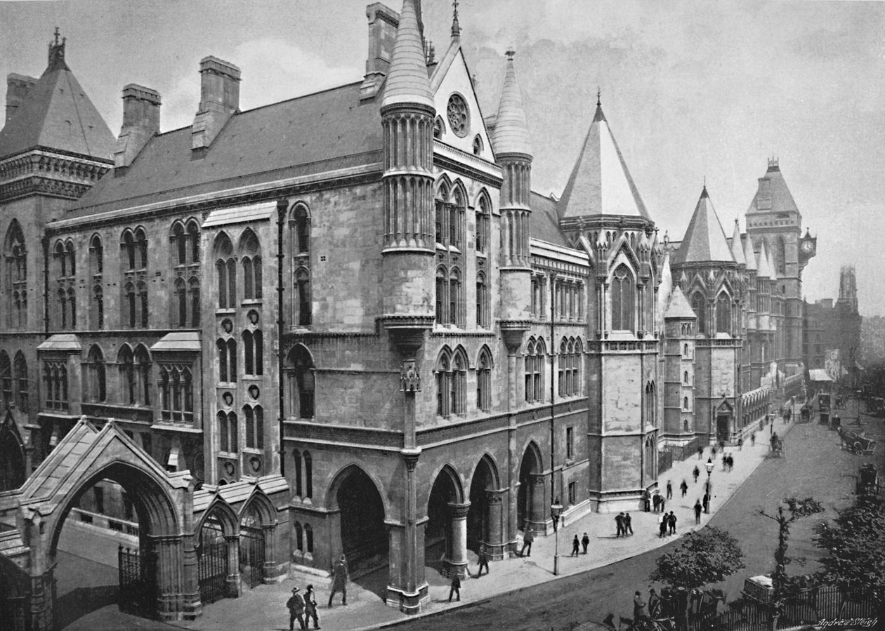 The New Law Courts, Lontoo, 1896 tekijältä Valentine and Sons Ltd