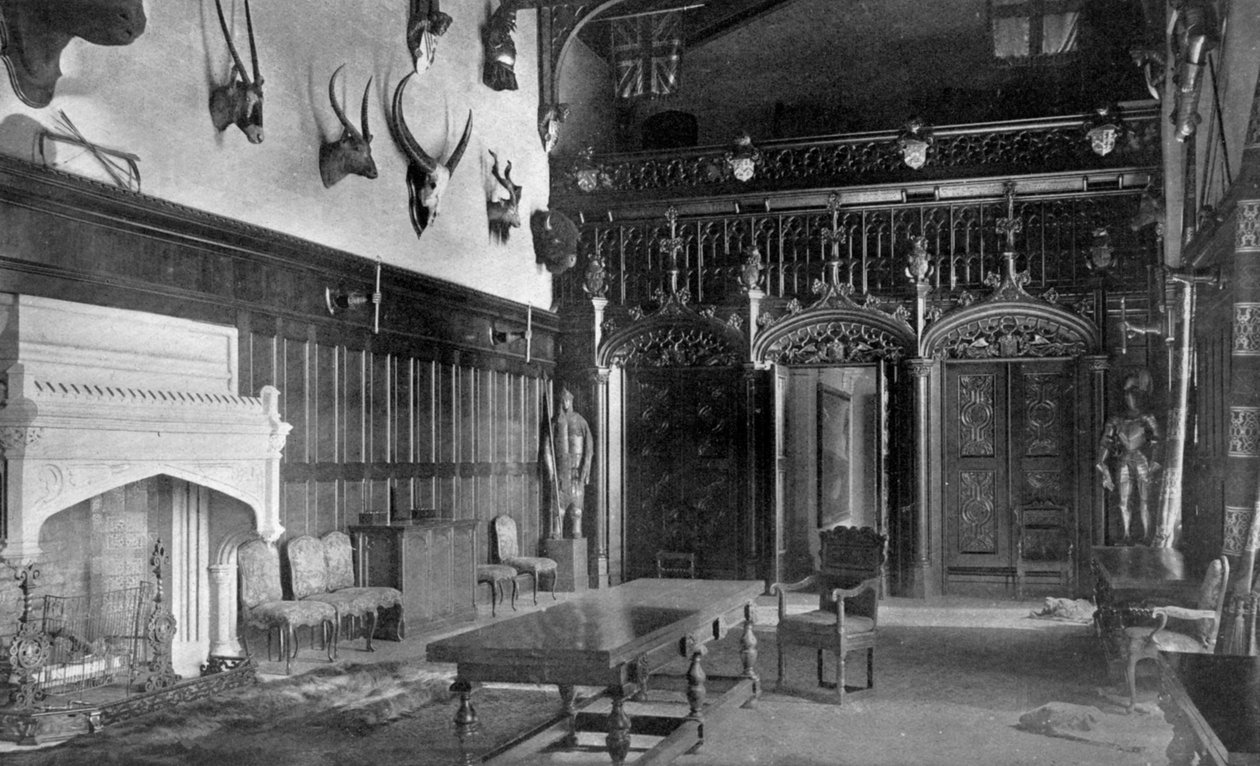 Ruokasali, Newstead Abbey, Nottinghamshire, 1924-1926 tekijältä Valentine and Sons Ltd