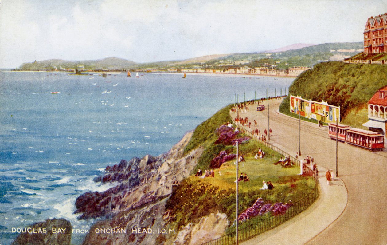 Douglas Bay, Onchan Head, Mansaari, 1930-1940. tekijältä Valentine and Sons Ltd