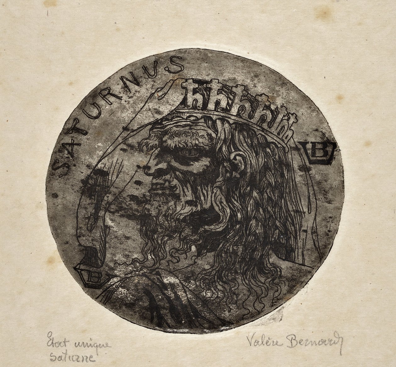 Divistisen Saturnuksen esitys (piirustus) tekijältä Valère Bernard