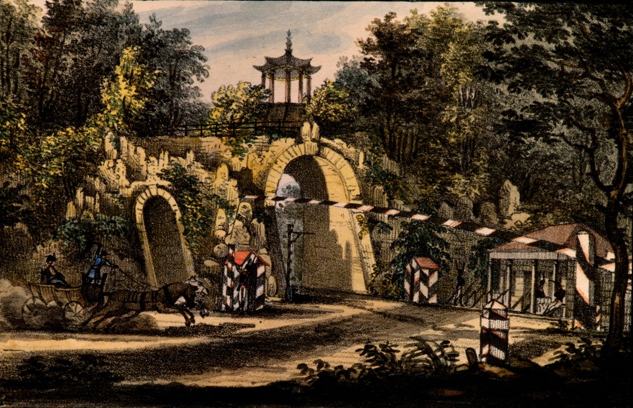 Grand Caprice -paviljonki Katariina-puistossa Tsarskoje Selossa, noin 1820 tekijältä Valerian Platonovich Langer