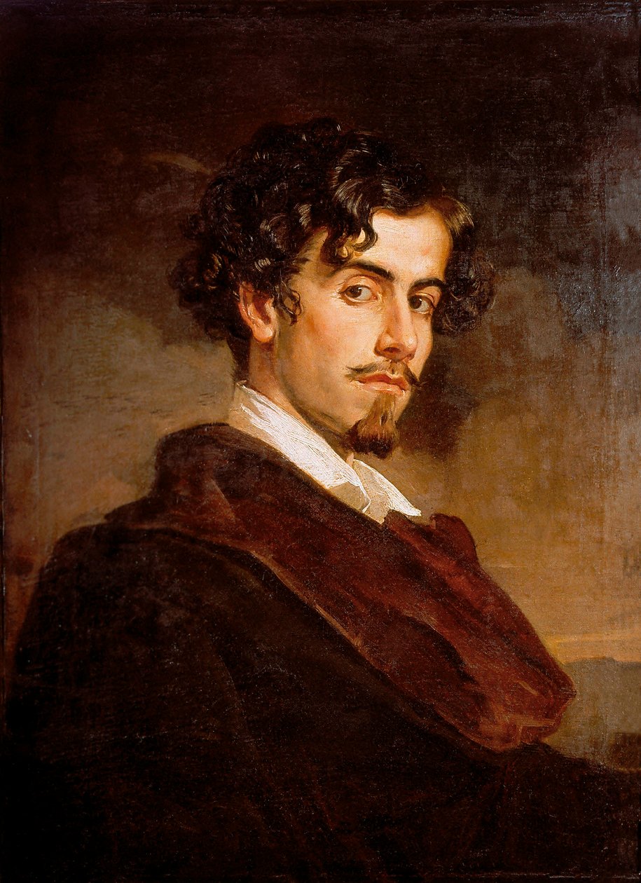 Gustavo Adolfo Becquerin muotokuva, espanjalainen kirjailija (1836-1870) tekijältä Valeriano Domínguez Bécquer