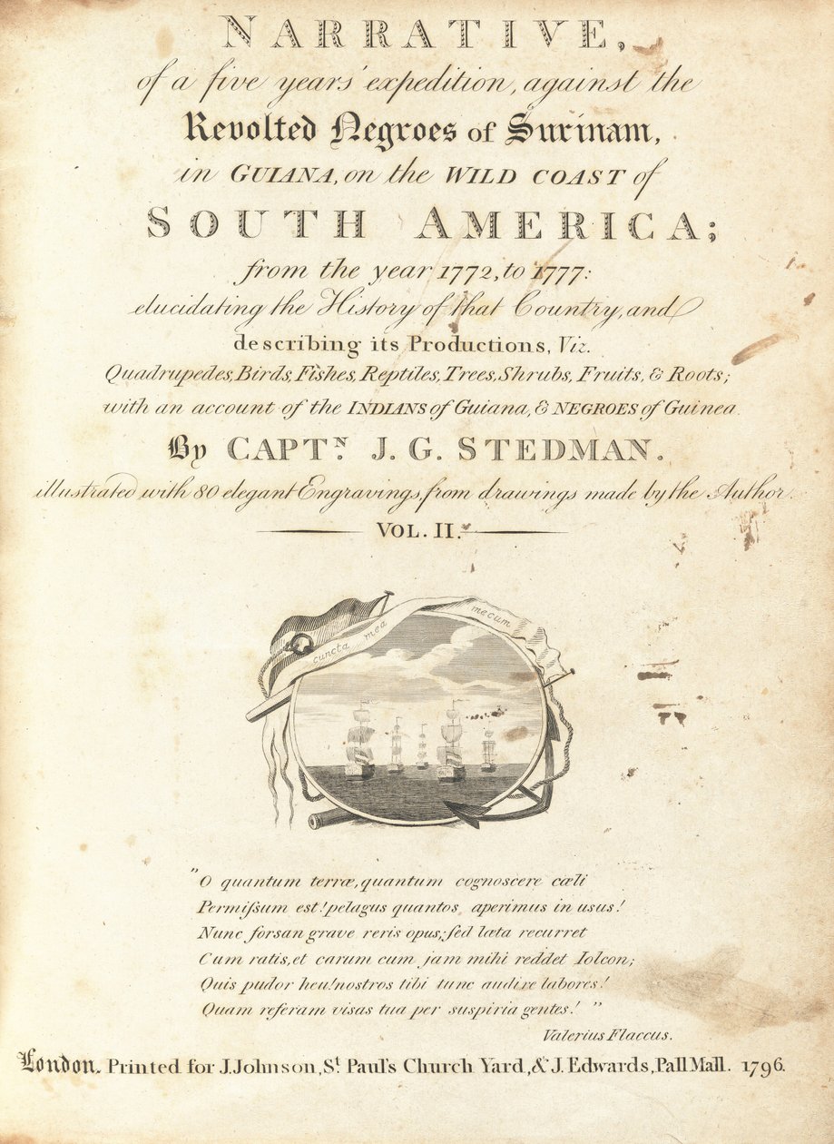 Kertomus viiden vuoden tutkimusmatkasta Surinamin kapinallisia neekereitä vastaan Guyanassa Etelä-Amerikan villillä rannikolla (nide II) tekijältä Various Artists, including William Blake, after John Gabriel Stedman