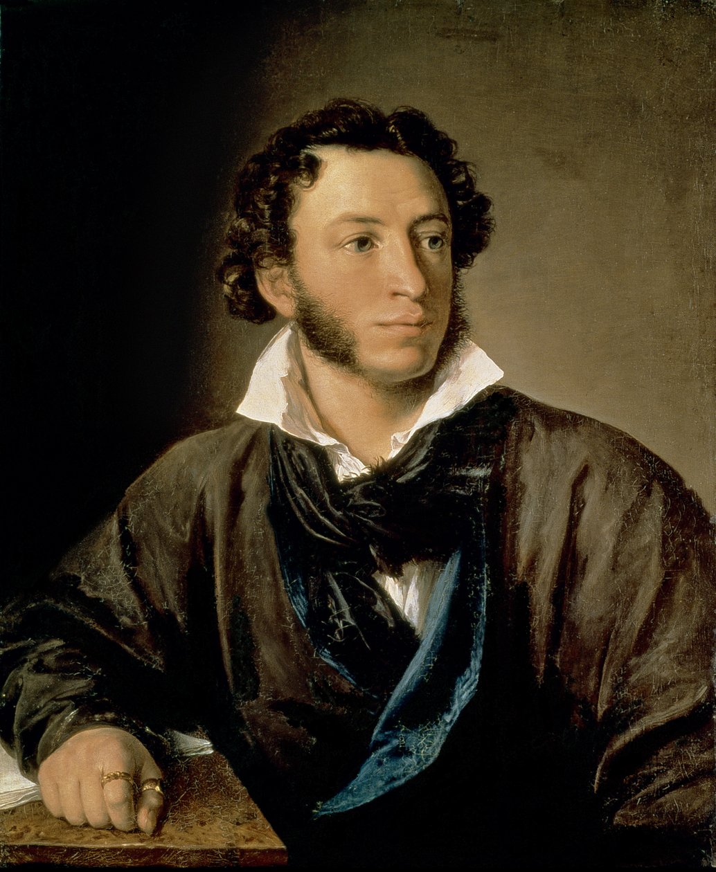 Muotokuva Aleksandr Pushkinista (1799-1837) tekijältä Vasili Andreevich Tropinin