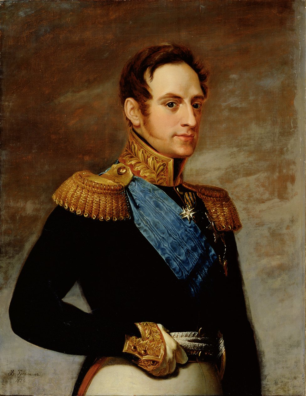 Tsaari Nikolai I:n (1796-1855) muotokuva 1826 tekijältä Vasili Andreevich Tropinin