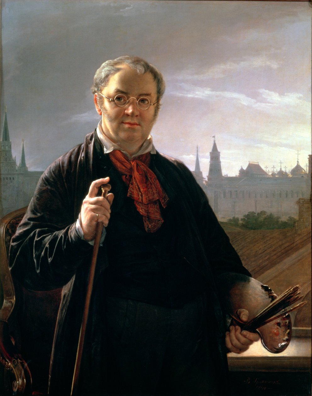 Omakuva ikkunaa vasten ja näkymä Kremliin, 1846 tekijältä Vasili Andreevich Tropinin