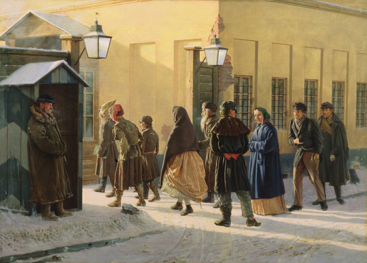 Katukuva vankilan ulkopuolella, 1868 tekijältä Vasili Georgievich Malyschev