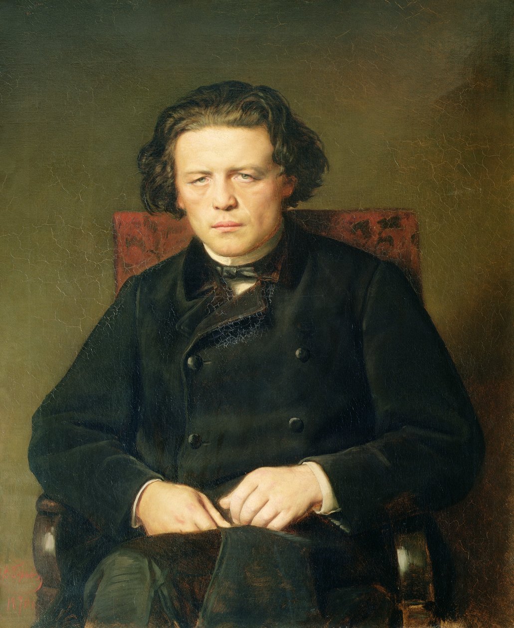 Anton Rubinsteinin (1829-94) muotokuva 1870 tekijältä Vasili Grigorevich Perov