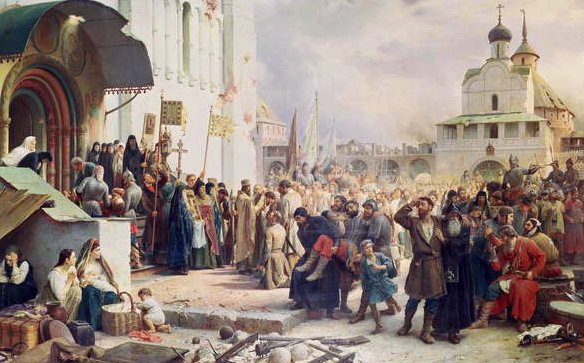 Kolminaisuuden Sergiuksen luostarin piiritys 1608-10, 1891. tekijältä Vasili Vasilievich Vereshchagin