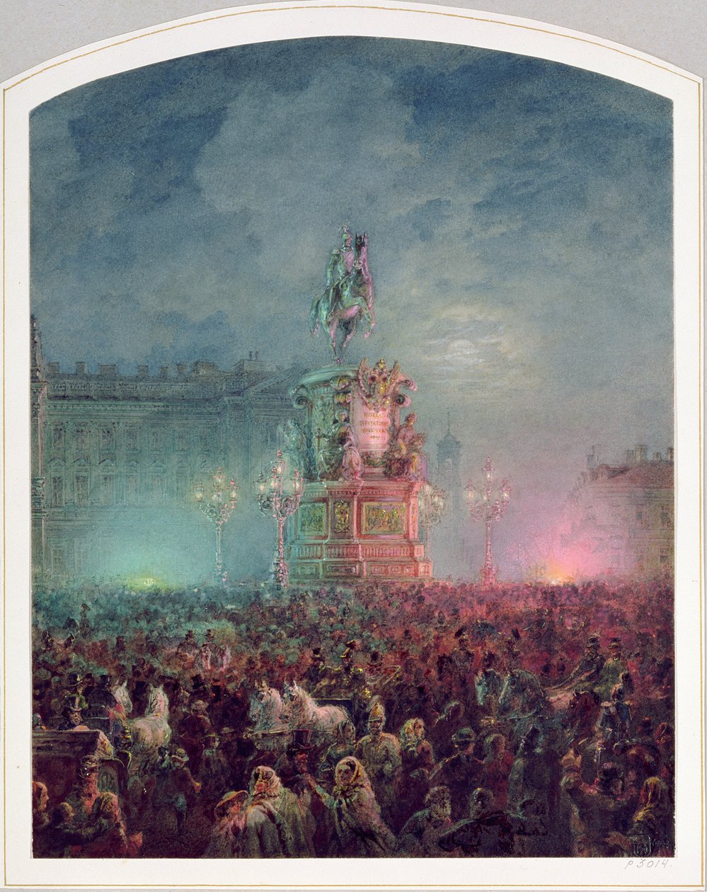 Nikolai I -muistomerkin paljastaminen Pietarissa, 1857 tekijältä Vasili Semenovich Sadovnikov