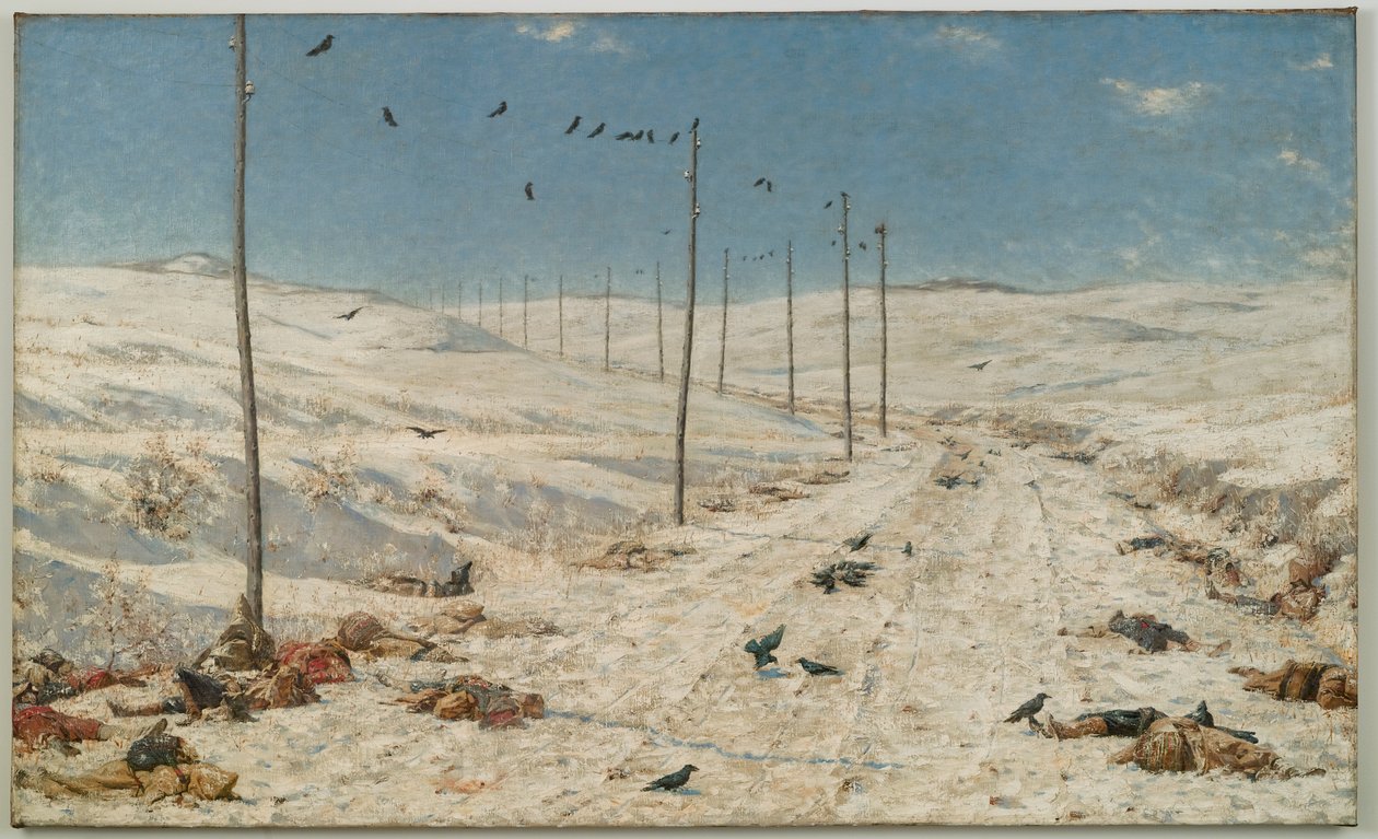 Sotavankien tie, n. 1878-79 tekijältä Vasili Vasilievich Vereshchagin