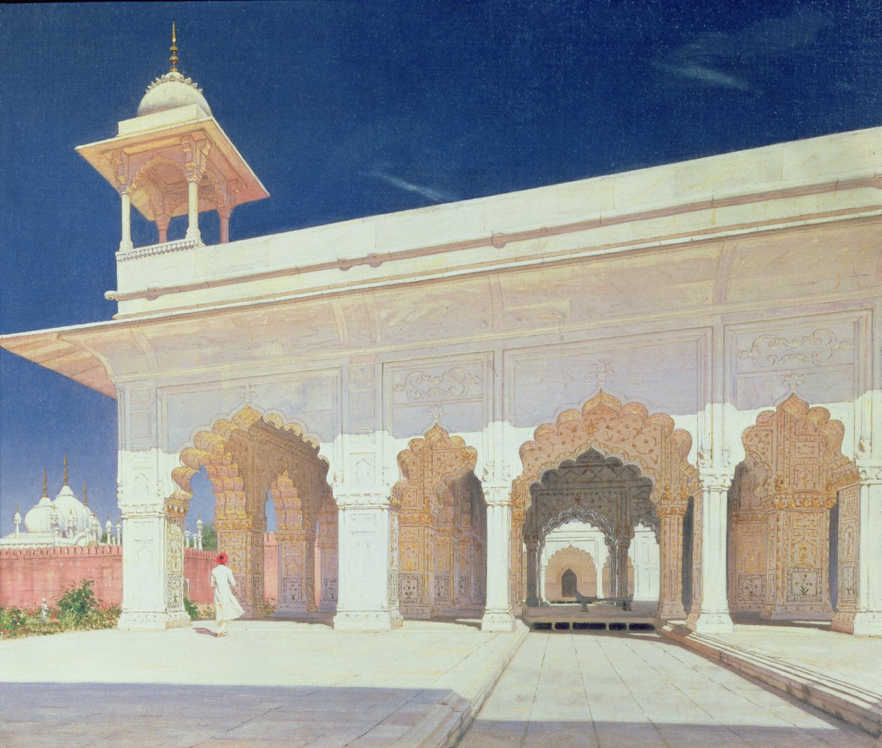 Shah Jahanin linnoituksen valtaistuinsali Delhissä, 1875 tekijältä Vasili Vasilievich Vereshchagin