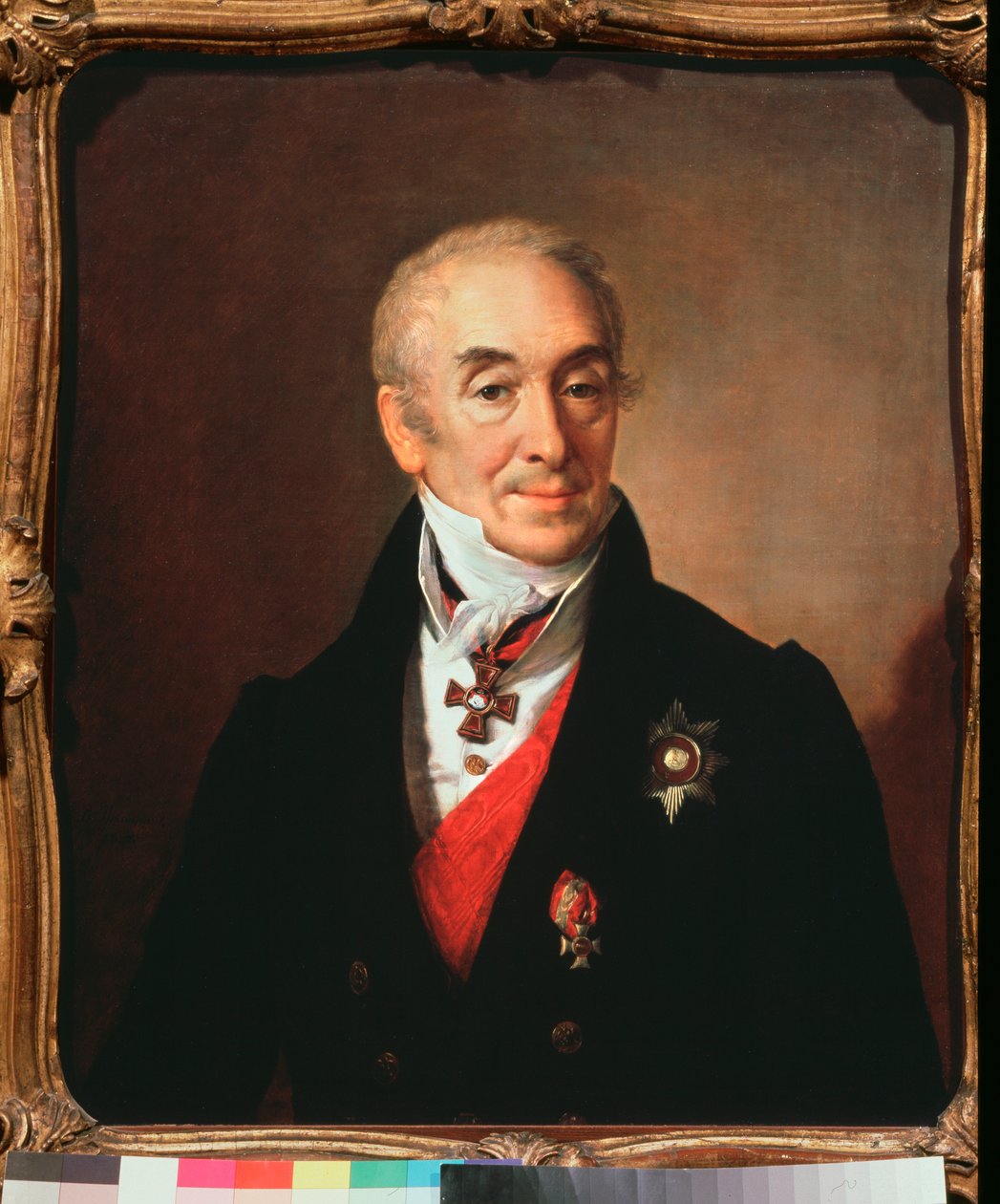 Muotokuva Sergei Kushnikovista (1767-1839), venäläinen poliitikko - Sergei Kushnikovin muotokuva - Vasili Andrejevitš Tropininin (Vassili Tropinin) maalaus (1776-1857), öljy kankaalle tekijältä Vasili Andreevich Tropinin