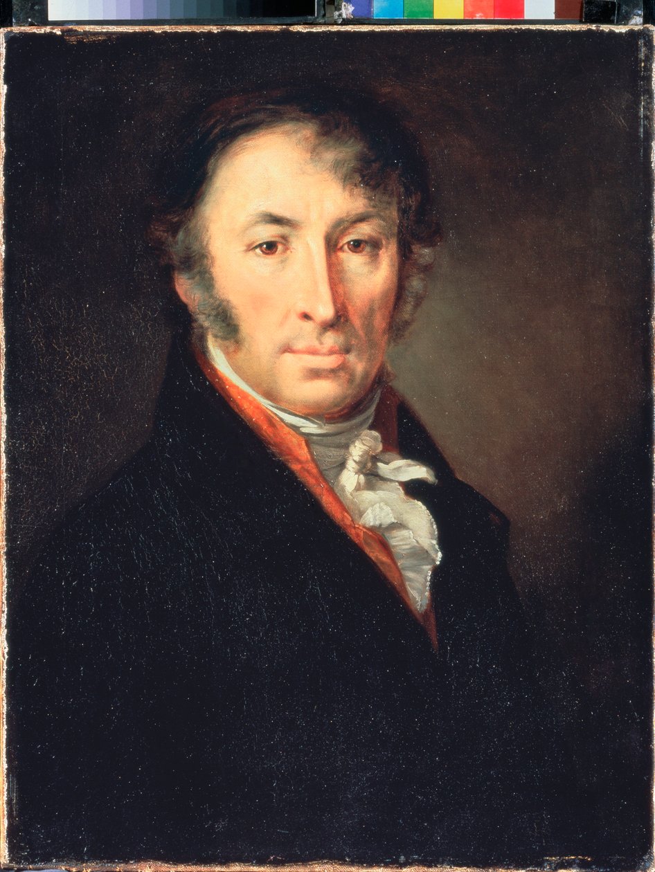 Muotokuva kirjailijasta ja historioitsijasta N M Karamzin (Muotokuva kirjailijasta ja historioitsijasta N M Karamzinista) - Vasili Andrejevitš Tropininin (Vassili Tropinin) maalaus (1776-1857), öljy kankaalle tekijältä Vasili Andreevich Tropinin