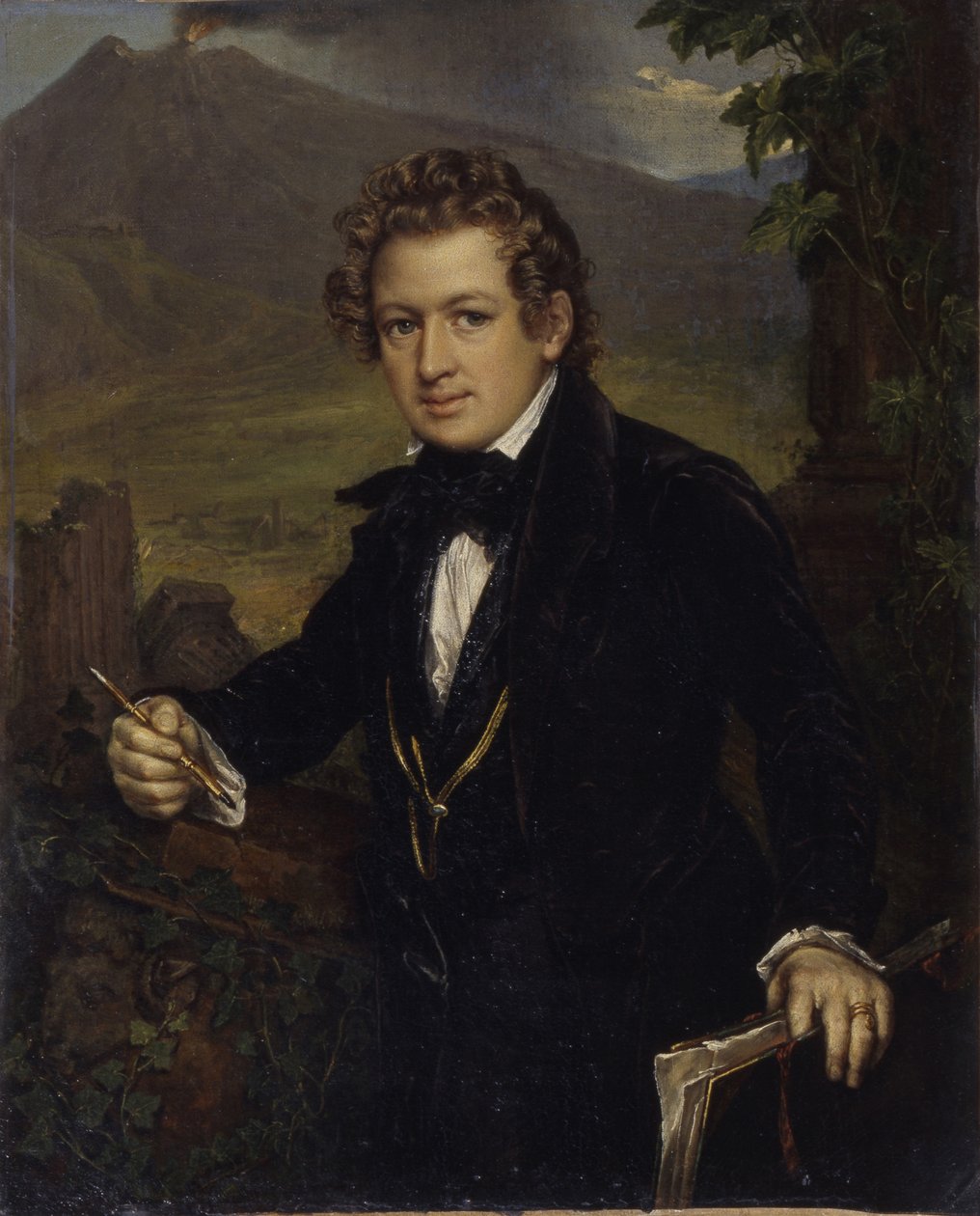 Taidemaalari Karl Pavlovich Bryullovin muotokuva 1799-1852, 1836 tekijältä Vasili Andreevich Tropinin